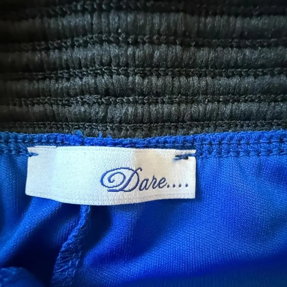 Dare Royal Blue Floral Maxi Skirt Made in USA Size 1X - Picture 3 of 6